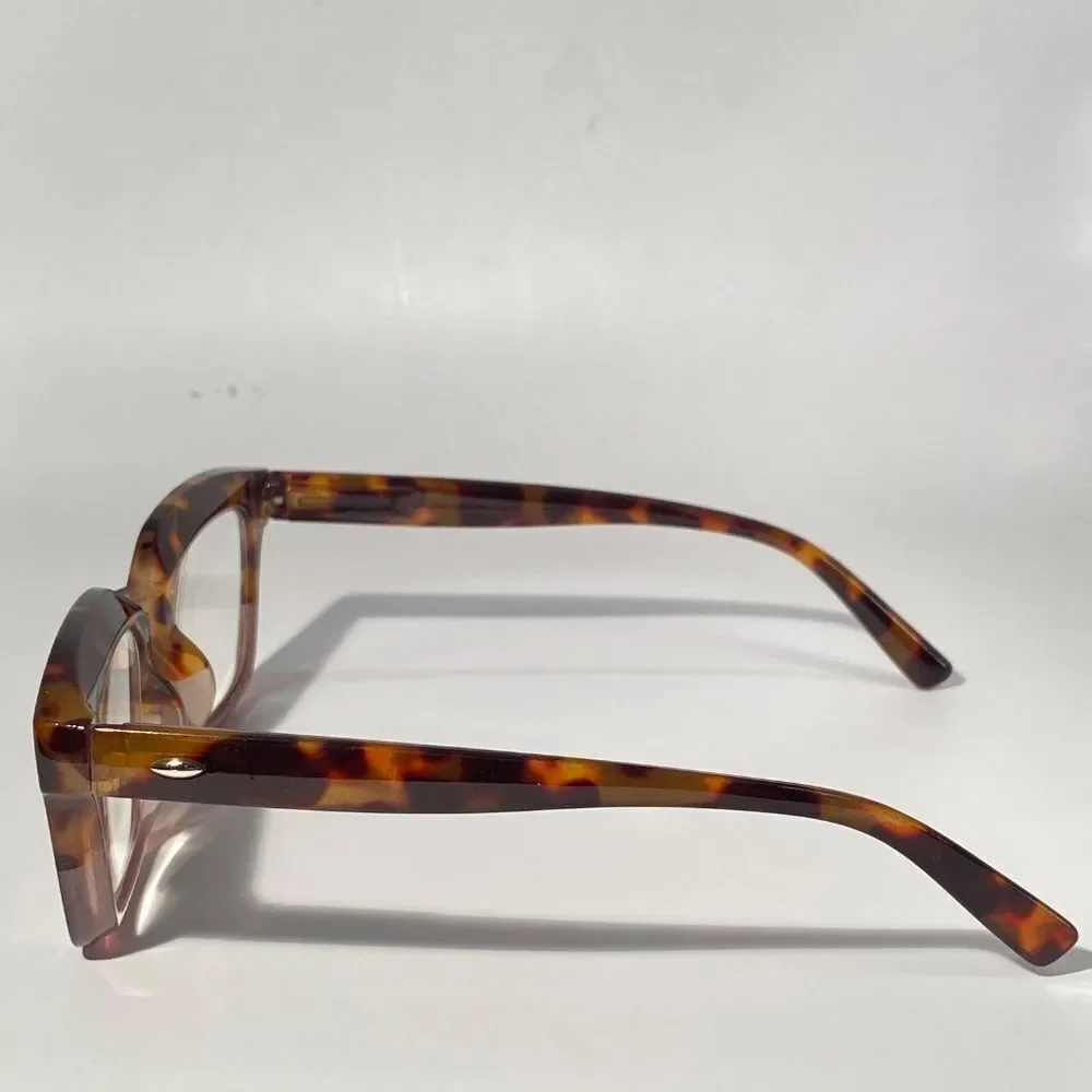 1559 Claudia Square Concave 1.5 NEW Tortoise Reading Glasses Blue Light Filter